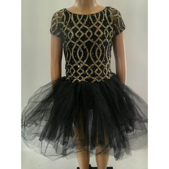Dance Costume Ballet Medium Child Gold Revolution Geometric Tutu YAGP Pointe - Picture 1 of 10